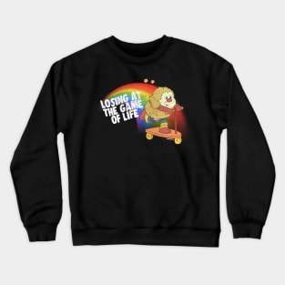 Losing At The Game Of Life / 80s Cartoon Nihilism Humor Design Crewneck Sweatshirt